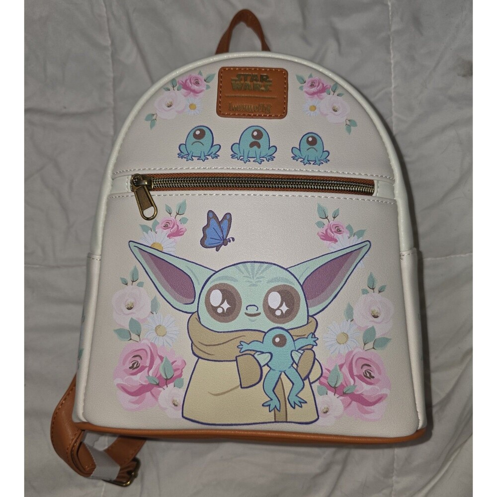 NWT baby Yoda grogu the child and frog print mini backpack bookbag bag!